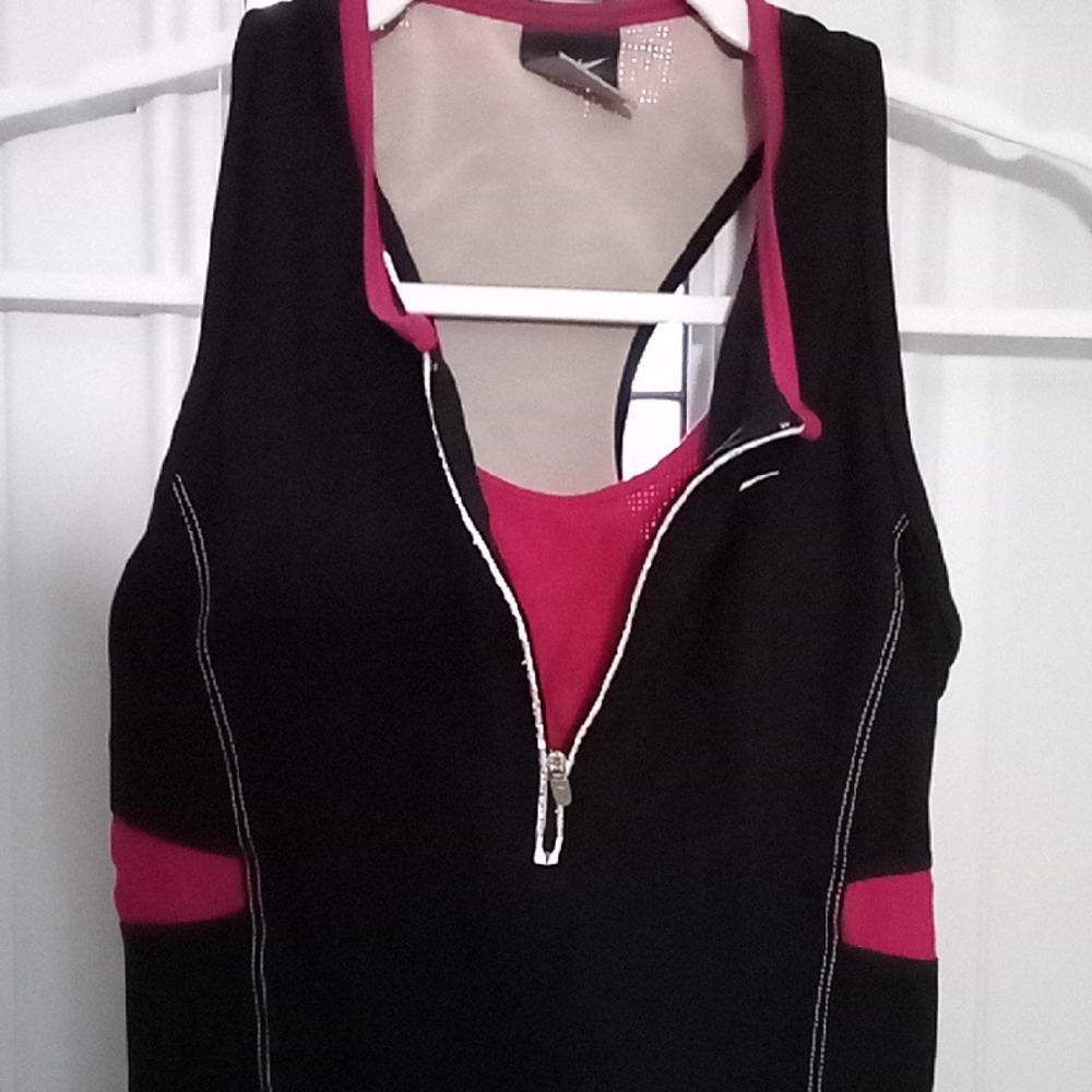 Nike Black and Pink Tank Crop Top